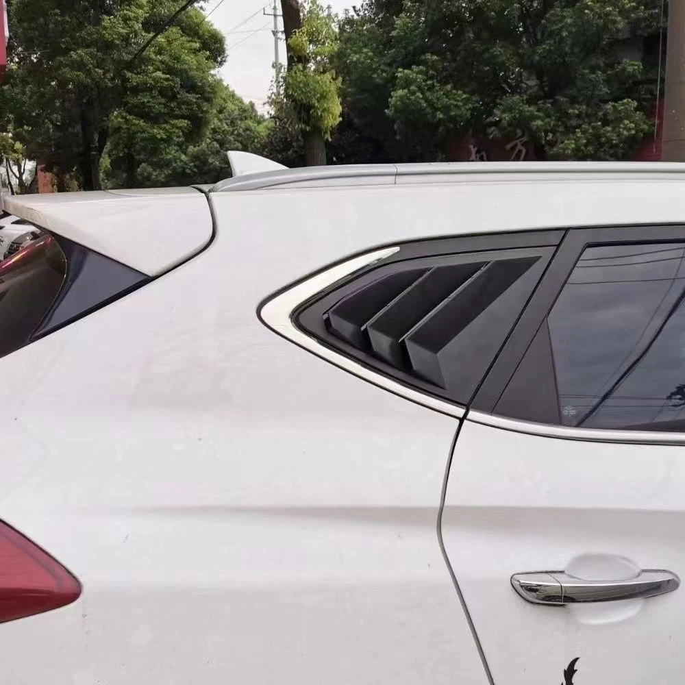 2pcs Car Shutter for Hyundai Tucson TL N-Line 2016~2021 Rear Side Window ABS Louvers Racing Style Triangular Sticker Accessories