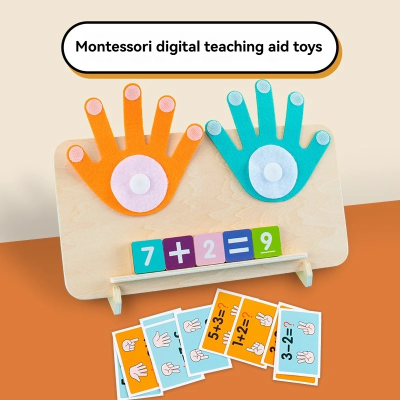 

Wooden Finger Counting Math Puzzle - Montessori Educational Toy for Children's Number Learning & Fine Motor Skills