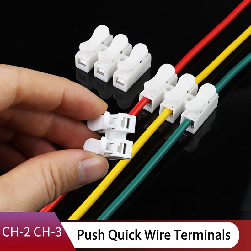 CH-2/3 Flame Retardant Terminal Block 250V 10A Manganese Steel Reed Wide Temp Range -40°C~50°C/0.5-2.5mm² Wire Capacity 5~100P