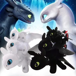 Bonito desdentado brinquedo de pelúcia dragão macio dos desenhos animados kawaii luz suave fúria recheado almofada coleção boneca anime presentes do miúdo travesseiro decoração