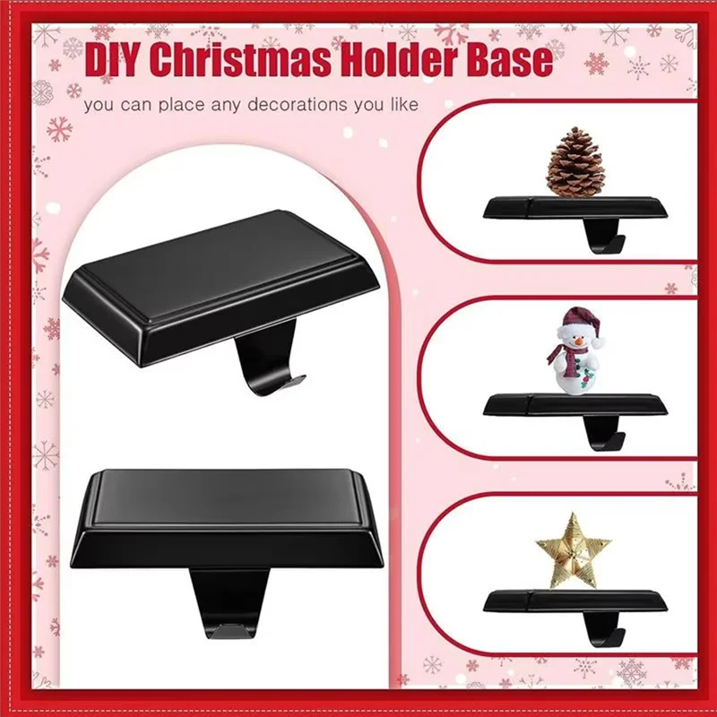 AT51-Multi-Purpose Hooks Fireplace Gifts Stocking Hangers Metal Table Edge Storage Racks Garland Mantel Clips For Home