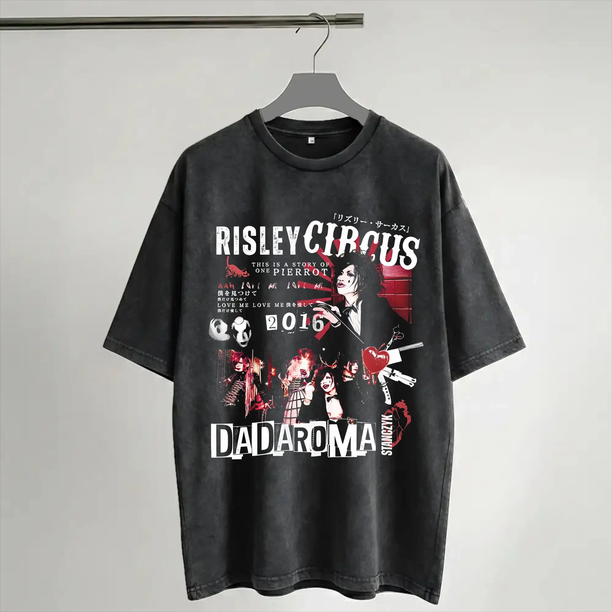 DADAROMA Risley Circus 2016 Merch Washed T Shirt for Men Women Streetwear Hip Hop T-Shirts Summer  Tee Shirt Short Sleeve