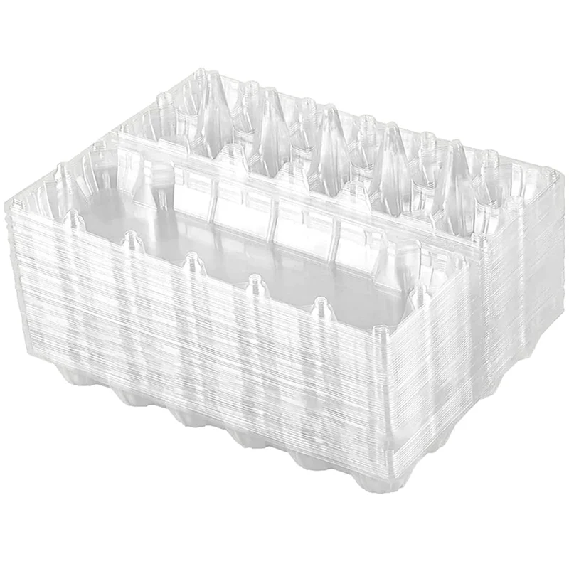 60 Pack Plastic Egg Cartons Cheap Bulk One Dozen Clear Empty Egg Cartons for Chicken Eggs