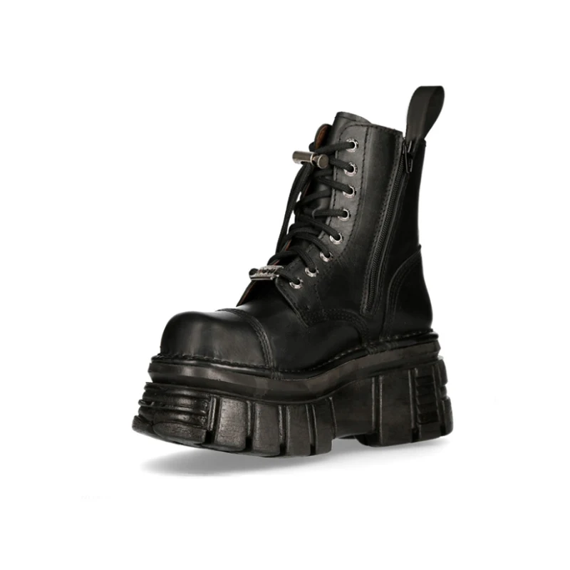Dark Punk Style Thick Bottom  Boots Short Tube Motorcycle Decoration  Gothic Boots Heavy Metal New 2024