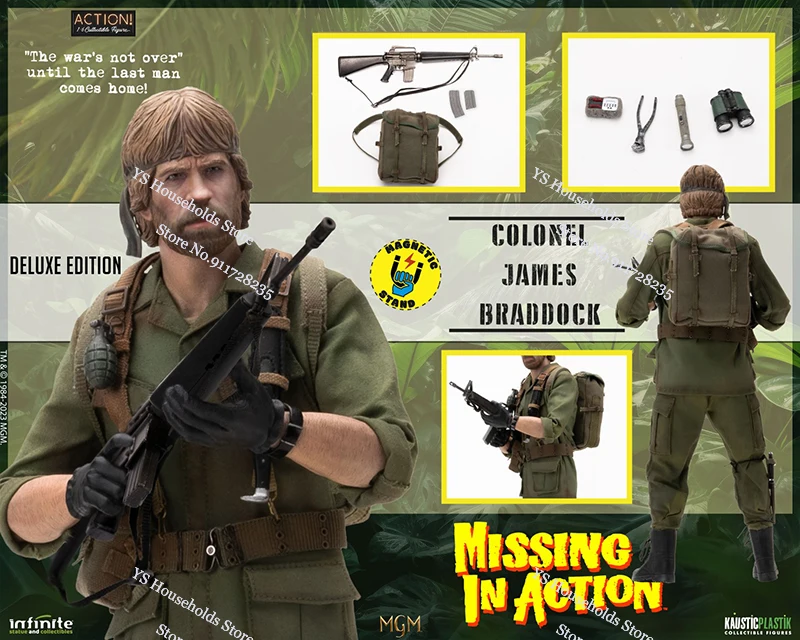 

Бесконечная статуя 1/6 COLONEL JAMES BRADDOCK, экшн-фигурка MISSING IN ACTION, роскошная версия, военная 12-дюймовая тканевая фигурка солдата
