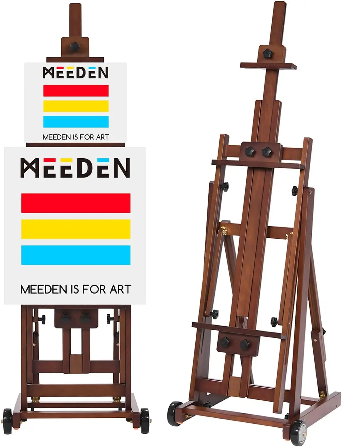 

Adjustable Beech Wood Studio Art Easel, Movable Tilting Floor Stand for Canvas up to 77 Inches