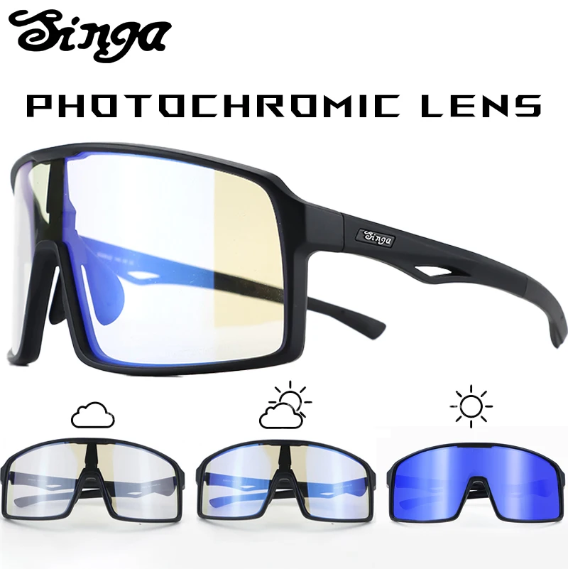 

Photochromic Cycling Sunglasses UV 400 Protection Sports Bike Goggles for Men Women Mountain Bicycle Eyewear