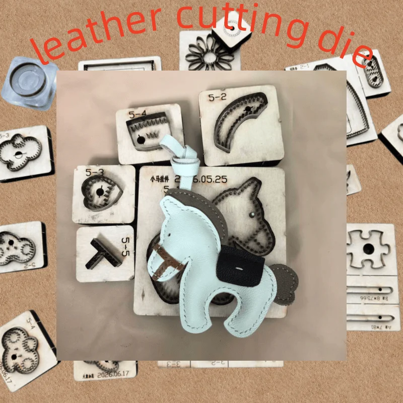 Mini Pony Horse Bag Charm Cutting Die, Laser Engraved Wood Template for Handmade Leather Bag Accessories