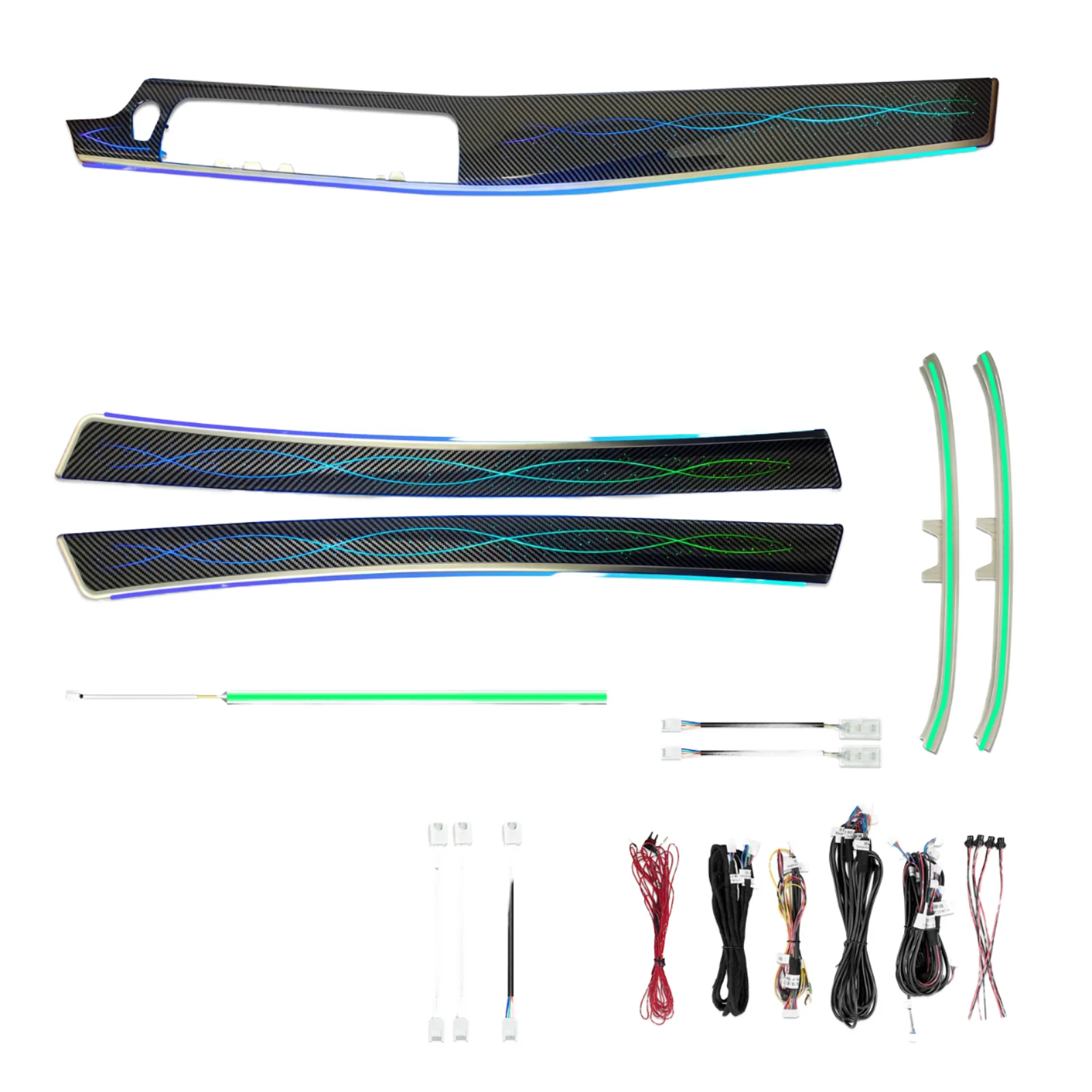 

64-цветная динамическая подсветка салона для BMW 5 серии F10 F11 2011-2017, светодиодная атмосферная подсветка 12В, аксессуары для отделки дверей