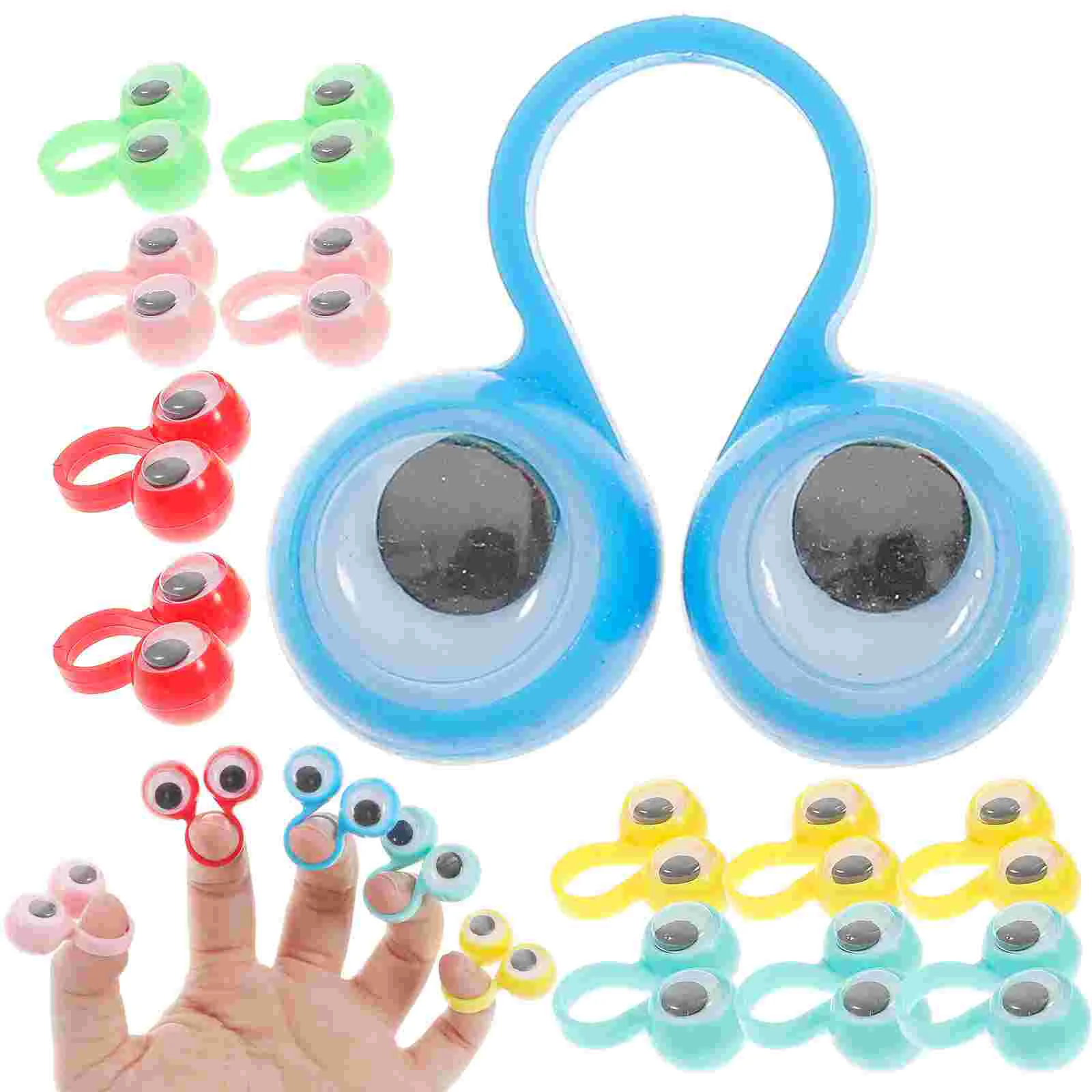 24 Uds anillo de ojo juguetes portátiles para niños nuevo juguete interactivo dedo encantador rompecabezas