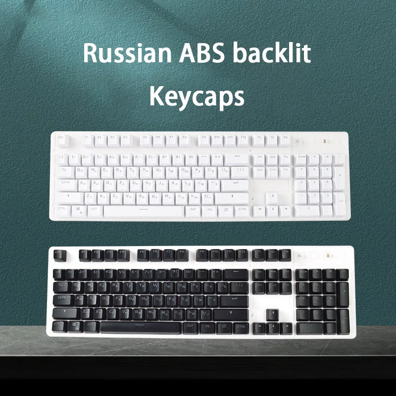 132 Keys Russian Backlit ABS Keycaps For Cherry MX Switch Mechanical Gaming RGB Keyboard OEM Profile ISO Keycaps Custom DIY GK61