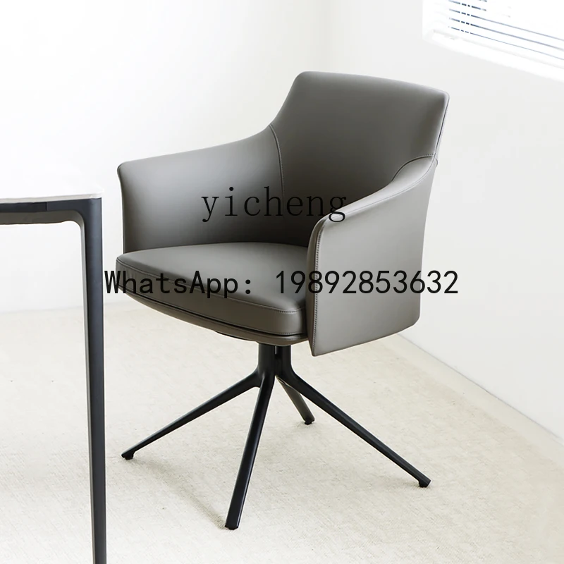 AA with armrest backrest book table and chair light luxury rotating dining table