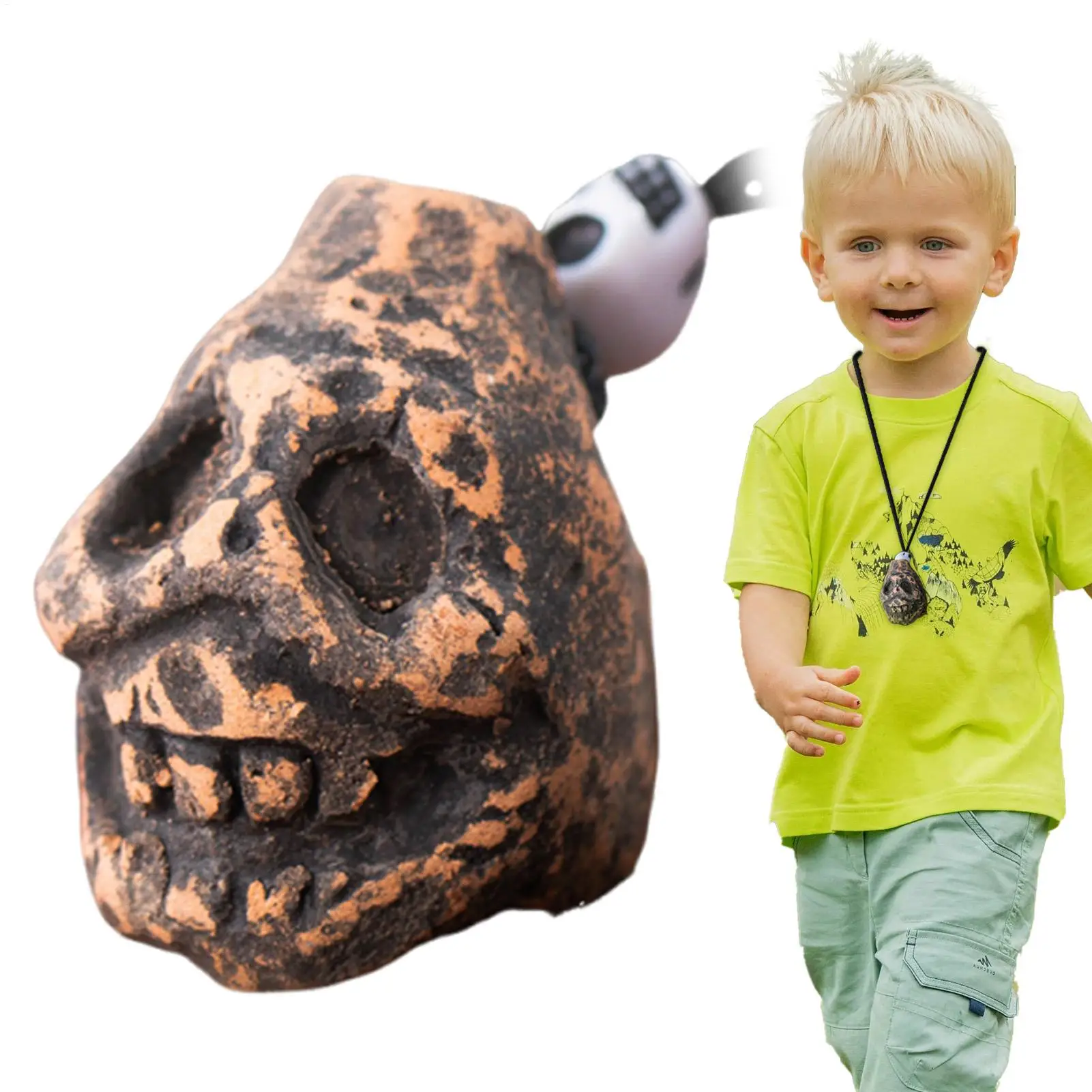 

Aztec Death Whistle With Human Cry Sound Halloween Skull Decor Scary Atmosphere Collectible Art For Outdoor Party & Home Decor