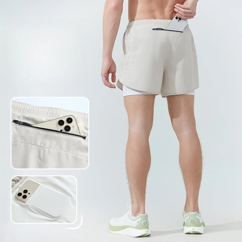 

Мужские летние шорты для бега 2026: быстросохнущие, дышащие, легкие, с карманами на молнии, для занятий спортом на открытом воздухе
