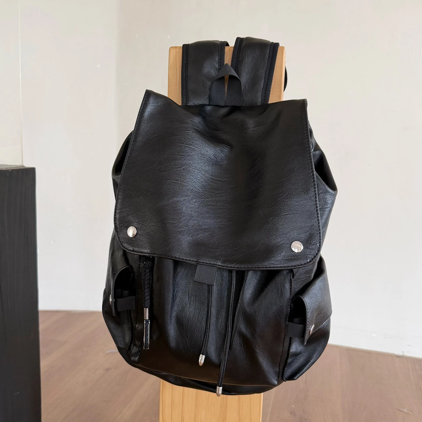 Leather Work Rucksack Mens - Retro PU Leather Women's Backpack Daily