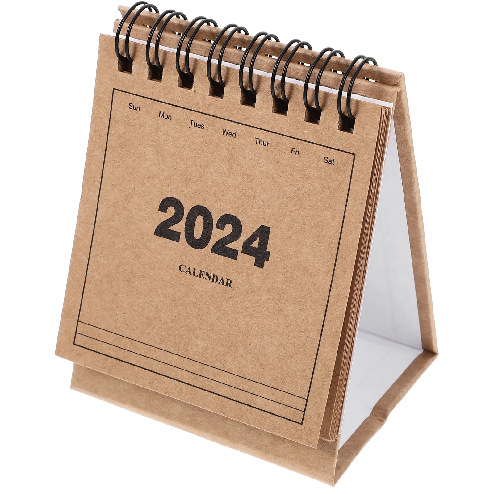 

Small Desk Calendar 2023-2024 Mini Table Flip Standing Office Trinkets Thick Material Sturdy Holder Neat Decor
