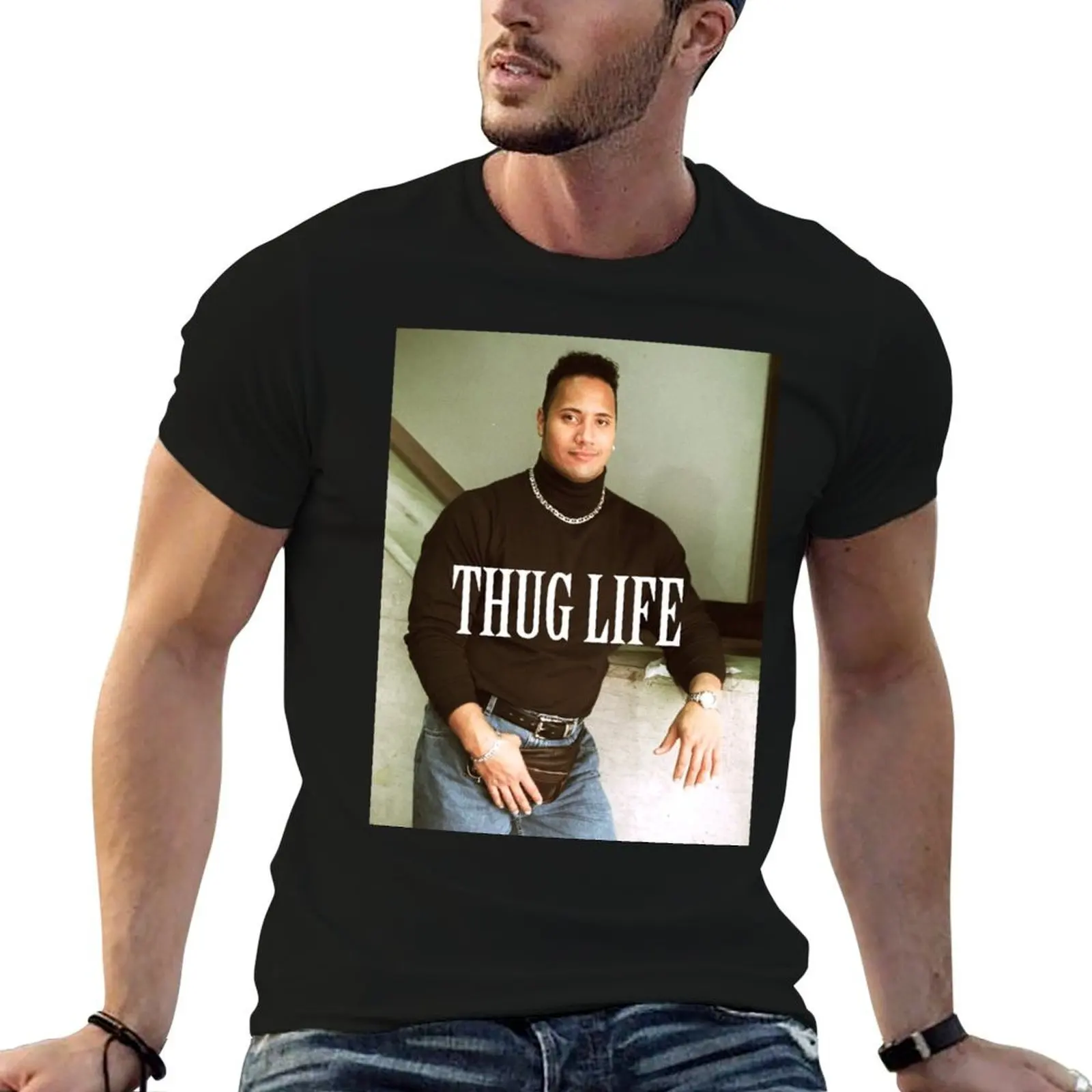 

Throwback - Dwayne Johnson T-Shirt anime tshirt cotton t shirts man 100% t shirt man plain T-shirt