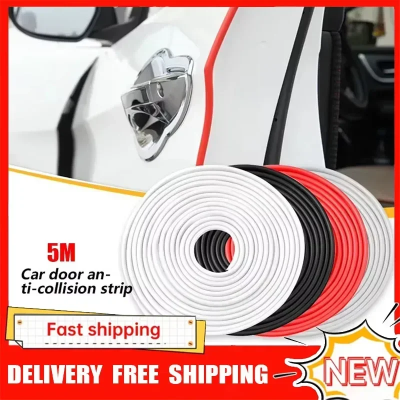 5M Car Bumper Anti Collision Strip Auto Door Edge Protector Strip Anti-collision U Type Trim Rubber Anti-rub Protector Tape