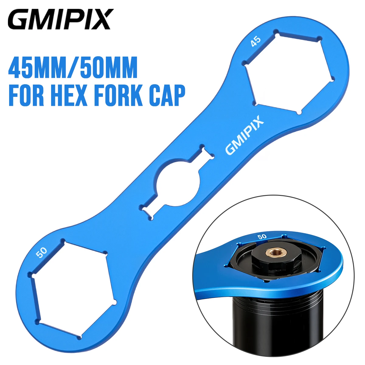 GMIPIX 45mm 50mm Motorcycle Hex Fork Cap Wrench Tool for XPLOR Preload Adjuster Fork EXC-F 350 SX 125 SXF 450 XCF XCW SIX DAYS