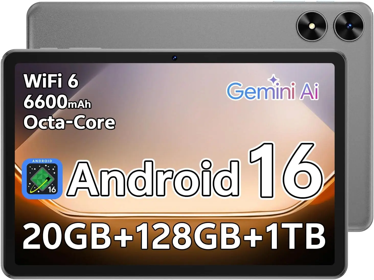 

10.1-дюймовый планшет на Android 16: восьмиядерный процессор, 20 ГБ ОЗУ, 128 ГБ + 1 ТБ, HD IPS, GPS, Wi-Fi 6