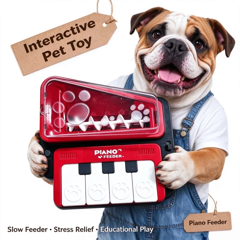 Halloween Christmas Pet Gift Piano Musical Treat Dispenser Bouncing Sound Interactive Feeder For Dog Cat