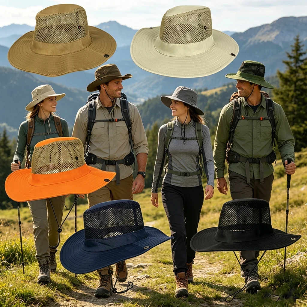 Summer New Bucket Hat For Men Fisherman Cap Fishing Outdoor Sunshade Big Brim Panama Hat Sunscreen Riding Hiking Suncreen Sunhat