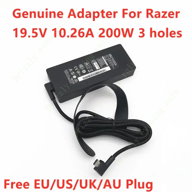 Genuine rc30-0238 19.5v 10.26a 200W 3holes AC power adapter charger for Razer rc30-02380100 blade 15 rz09-02385 laptop adapter