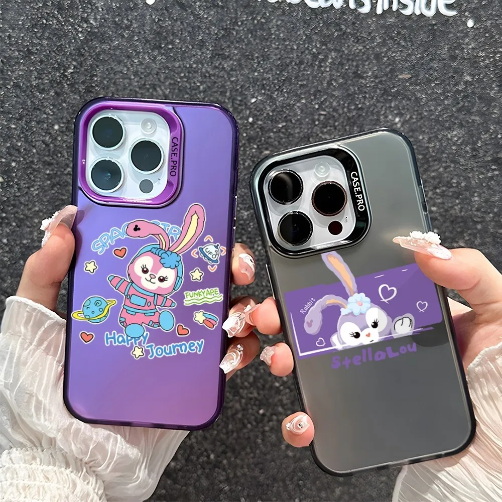 Disney StellaLou Phone Case Matte Colored Silver For IPhone 15 14 13 12 11 Pro Max Plus XS X Shockproof Hard Cover