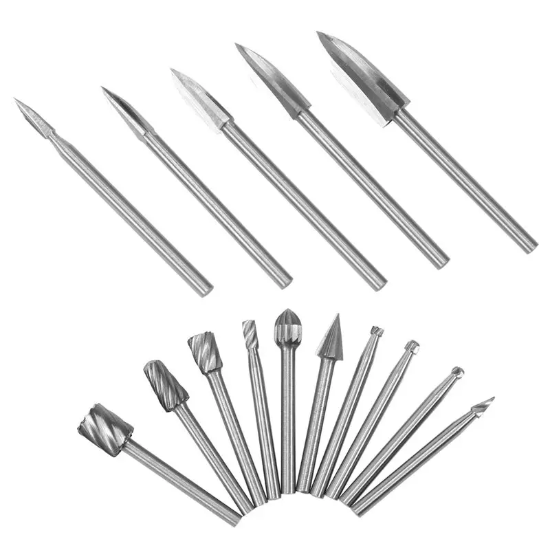 AT05-15 Pieces Wood Carving And Engraving Drill Bit Set, Engraving Drill Accessories Bit For DIY Wood Crafts Supplies