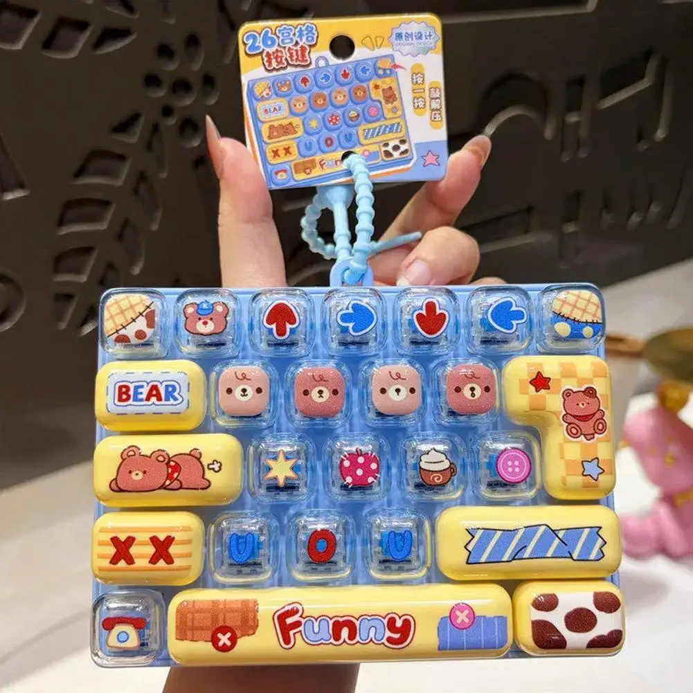 New Popular Cute Stress Relieving Toy 26 Button Press Toy Durable Bag Decoration Family Party Gift