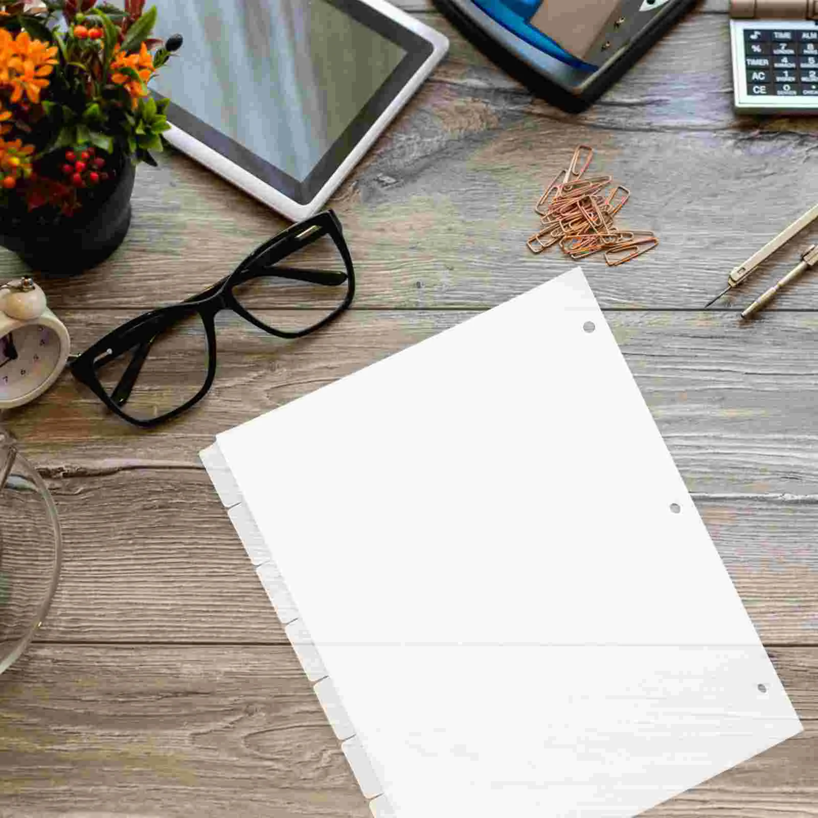 Loose-leaf Cover Index Page Book 3 Holes 8 Pages White Separator Card Classification Simple Hand Accounting Accessories Labels