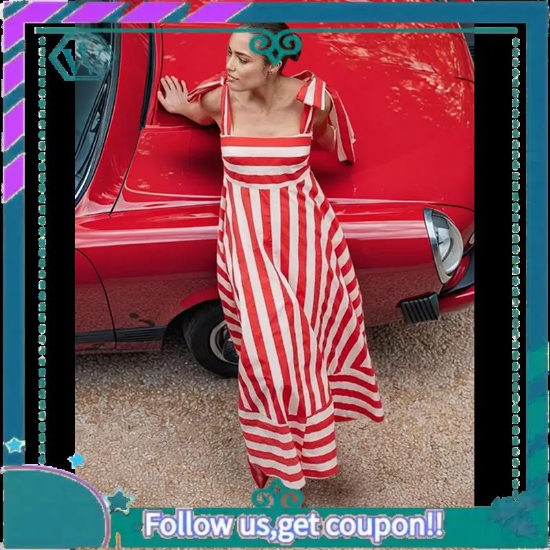 A09P 여성 여름 플로럴 민소매 맥시 드레스 캐주얼 스파게티 스트랩 티어드 플로위 비치 롱 드레스