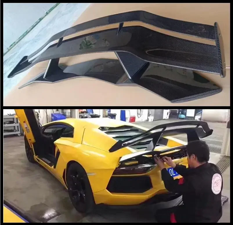 

FOR Lamborghini Aventador LP700 LP720 2012-up DMC GT STYLE REAL CARBON FIBER REAR WING TRUNK LIP SPOILER Roof Top Car Body Kit