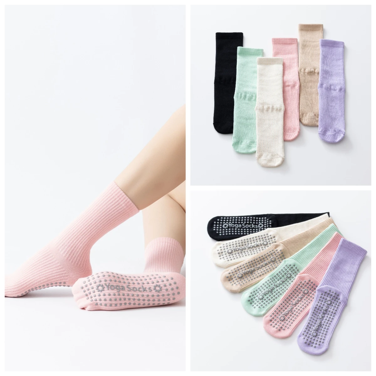 النساء الخريف عدم الانزلاق اليوغا الجوارب الضغط منتصف أنبوب جورب مع Grippy النقاط البلاستيكية المضادة للانزلاق دعم الكاحل ل بيلاتيس الصالة الرياضية