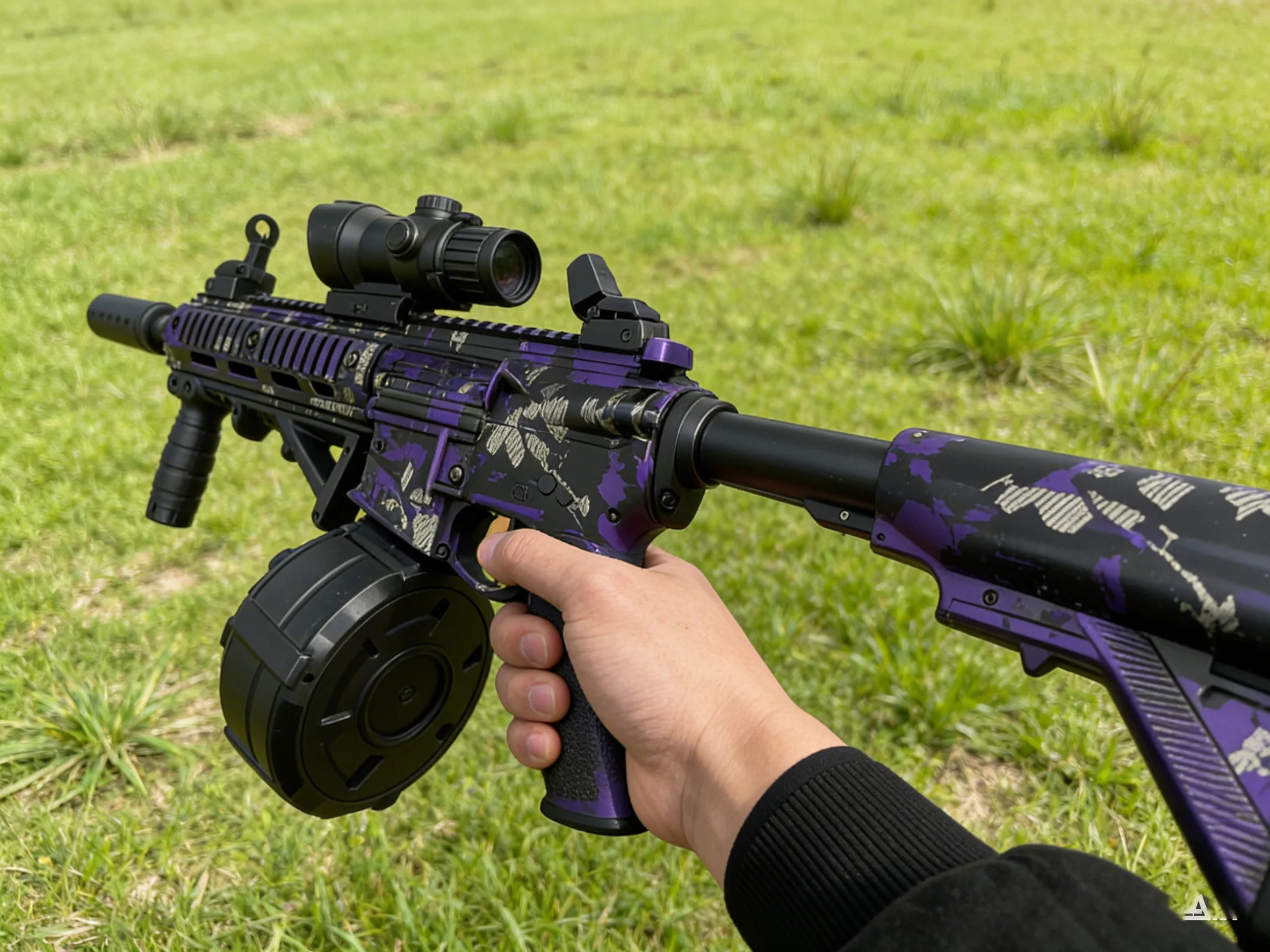 M416 Tactische Outdoor Gel Blasters Volledige Auto Elektrische Gel Ball Blaster Paars Zwart Lange Afstand voor Outdoor Games Speelgoed Pistool Gift