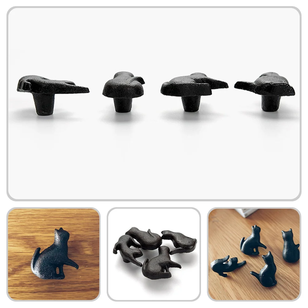 

4Pcs Iron Cat Design Cabinet Handles Decorative Furniture Pull Replacement Metal Drawer Pull Wardrobe Door Handle Parts
