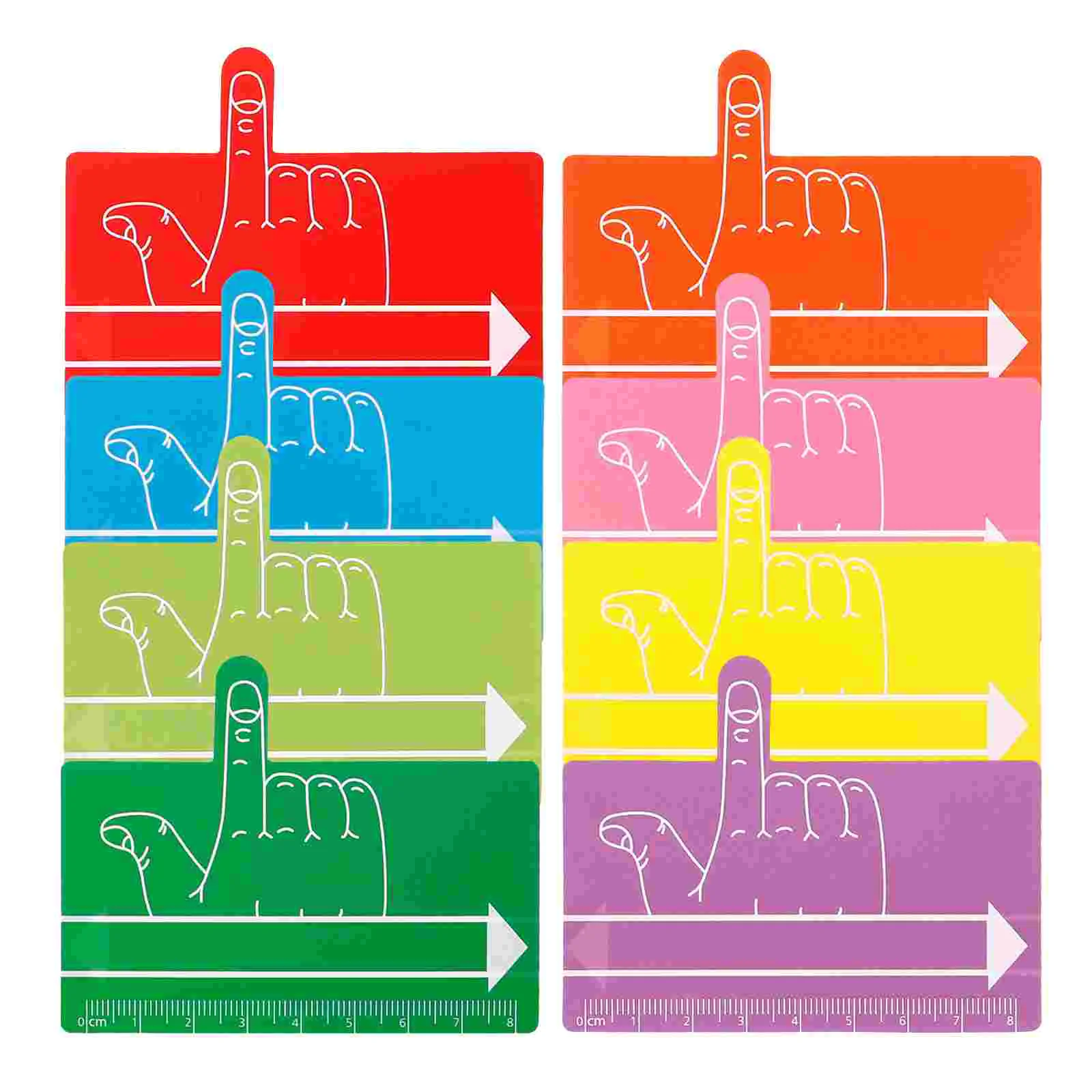 8-teiliges Lesezeichen für Kinder zum Lesen von Taschenlampen, Legasthenie-Lesezeichen, Finger-Fokus-Pad-Werkzeug, Bauchmuskeln, Büro