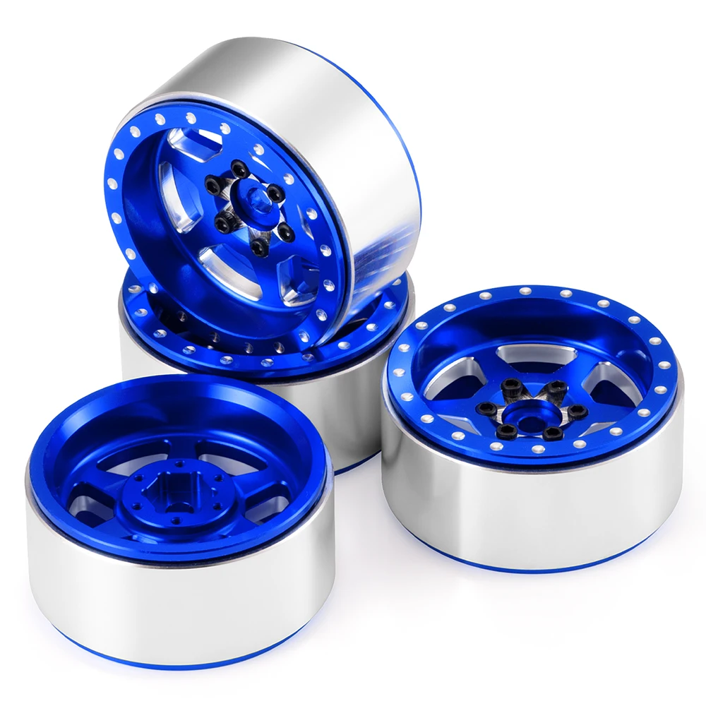 AXSPEED 4 Stück 1,3 Zoll Beadlock Felgen aus Aluminiumlegierung für 1/18 TRAXXAS TRX4-M 1/24 SCX24 RC Crawler Car
