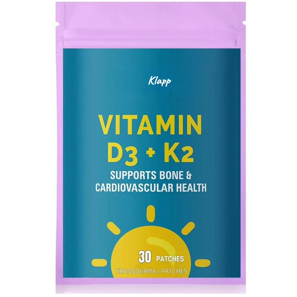 30 Patches Vitamin K2 (MK7) Transdermal Patches with Vitamin D3 Bone and Heart Health