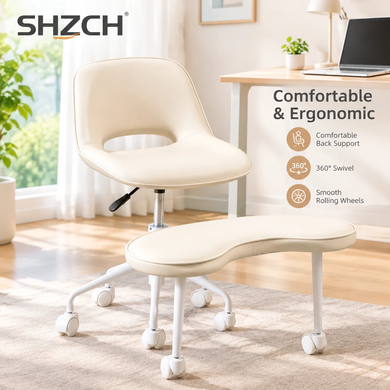 Multi-Pose Lounge Chair  Swivel Seat for Living Room Yoga Reading Gaming Cross-Legged Floor Chair with 360° Footrest
