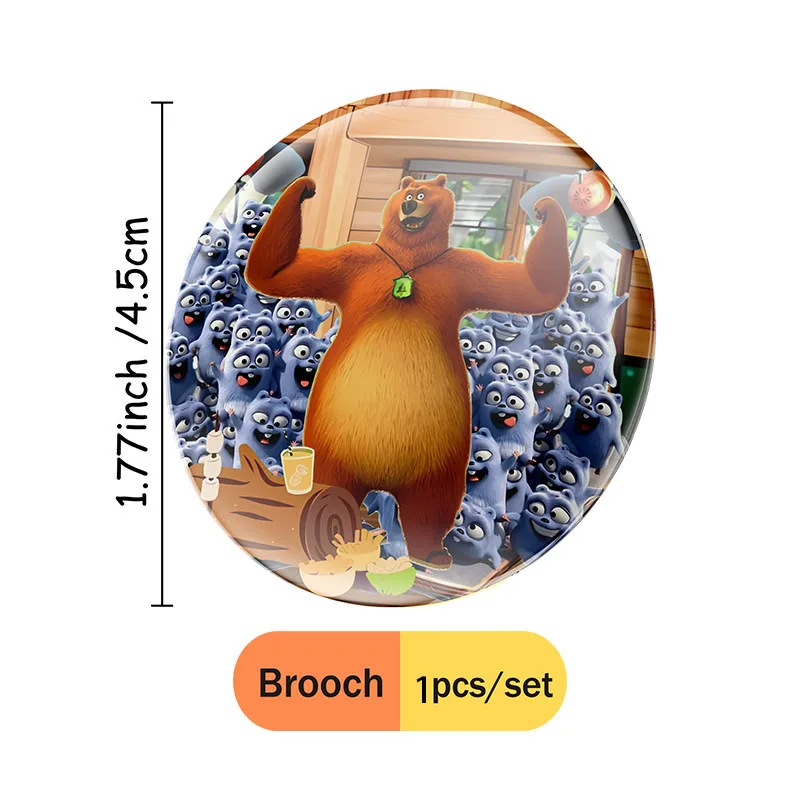 Grizzy and Lemmings Brooch Combination Cartoon Decorative Pin for Bags Clothes Backpacks Birthday Party Favors Small Gift Access view 4