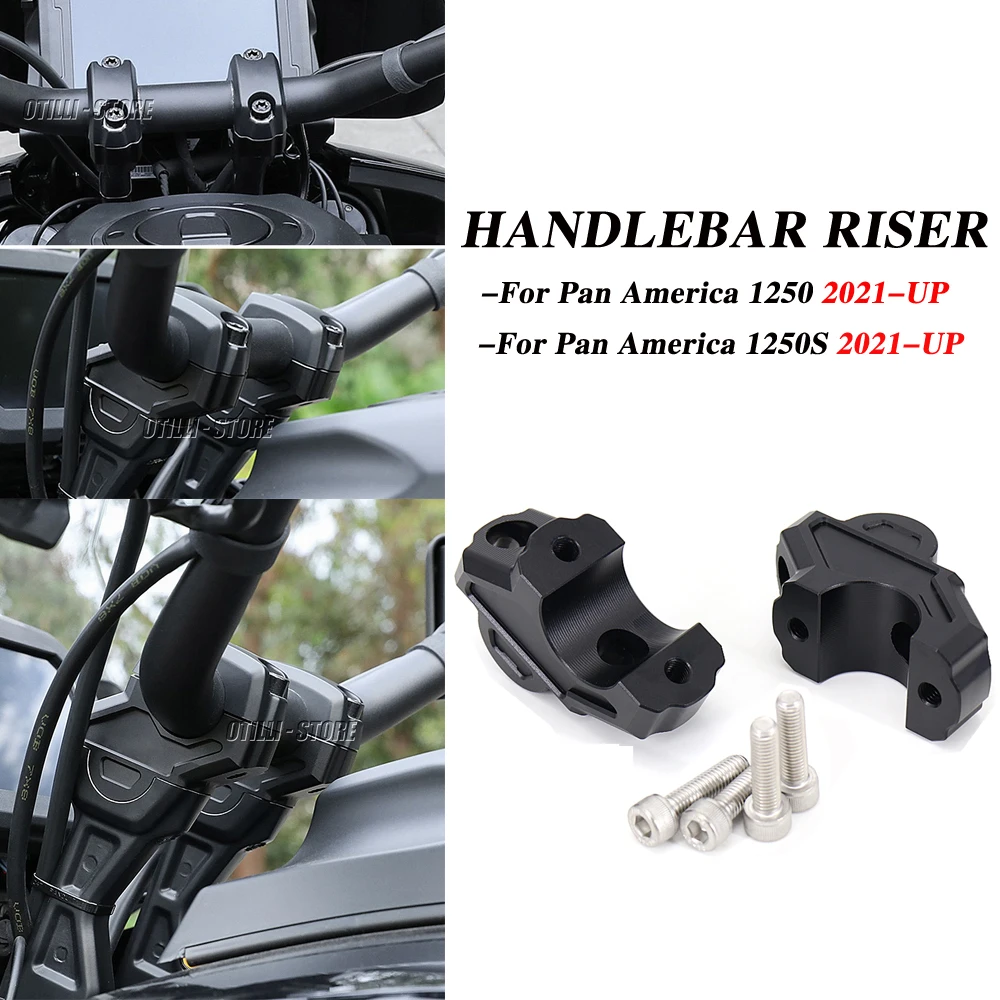 

New For Pan America 1250 S 1250S Motorcycle Handlebar Riser 35mm Drag Handle Bar Clamp Extend Adapter PA1250 PA1250S 2021 2022