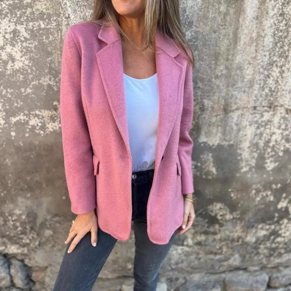 Camiseta con cuello para mujer, Top largo de lino y algodón, Color Sve, ropa de otoño cómoda y transpirable