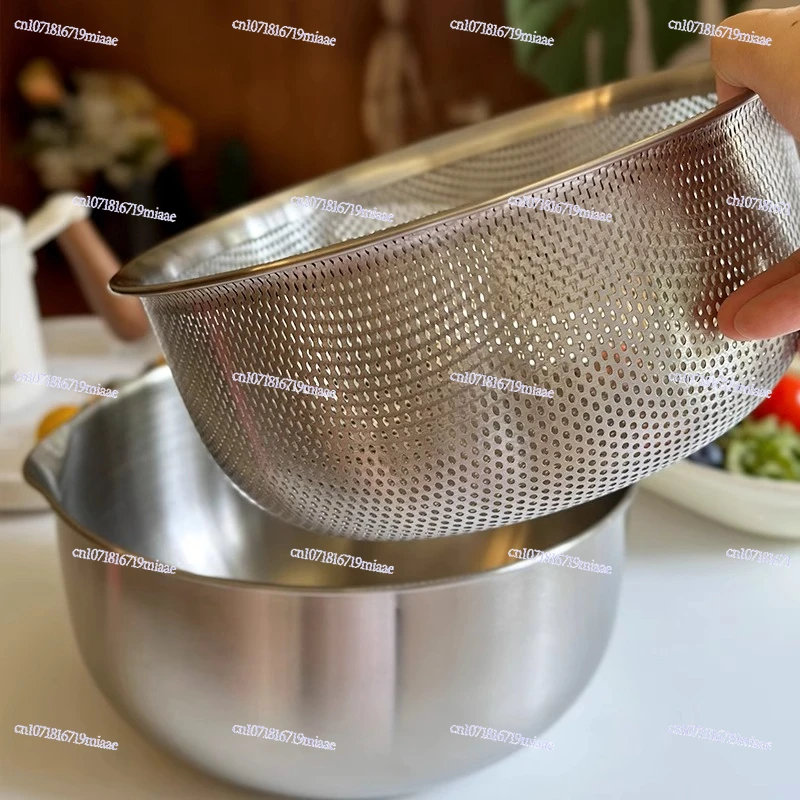 Stainless Steel Vegetable Washing, Rice Washing, Leaking Basin, Noodle Beating, Egg Basin