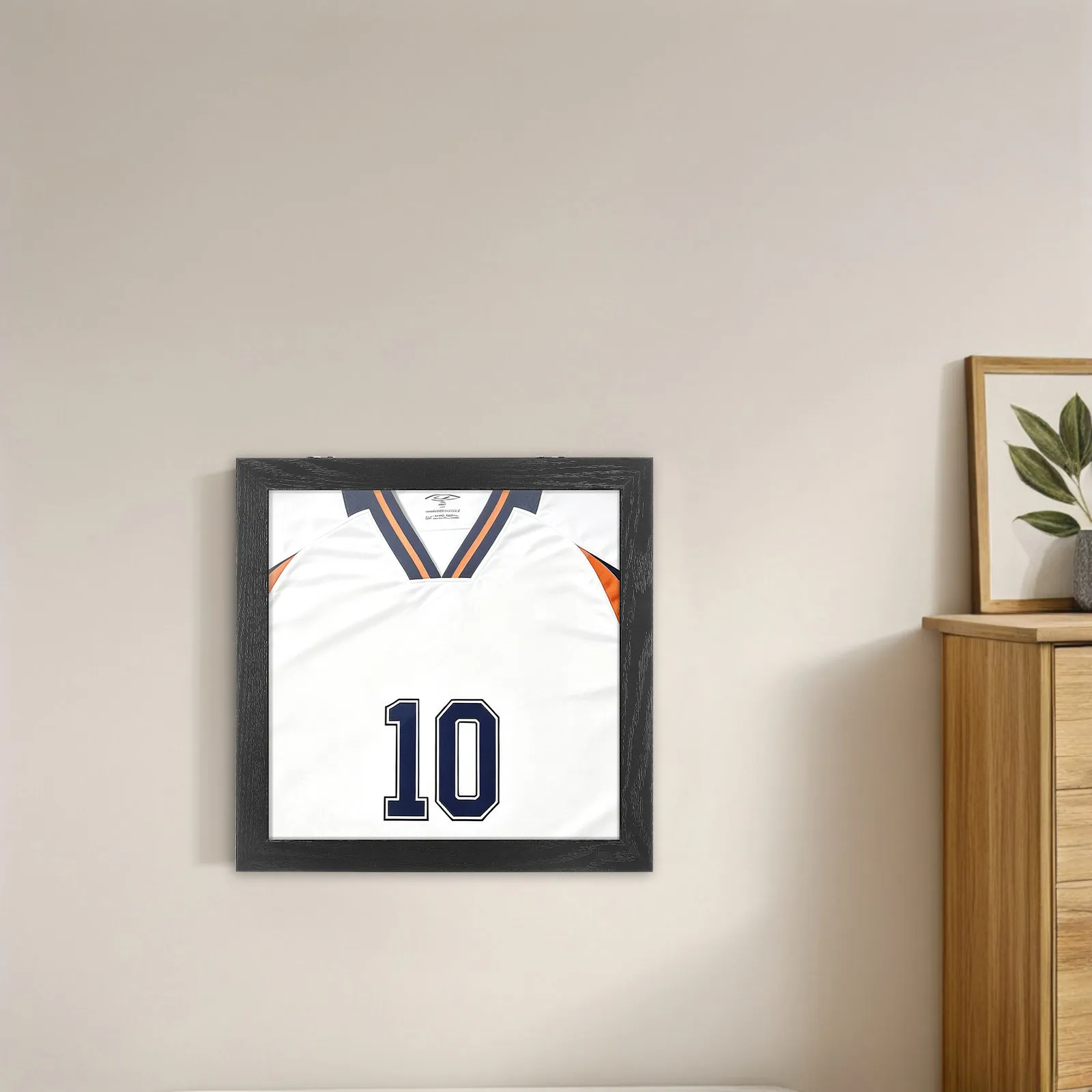 Elegant Wooden Jersey Frame Display Case with Clear Cover for Football Soccer Basketball Baseball Shirts T Shirt Sports