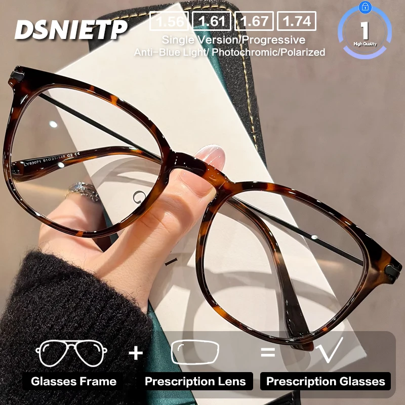 

DSNIETP Fashion Prescription Glasses Women New Luxury Progressive Photochromic Anti Blue Light Reading Glasses Myopia Eyewear