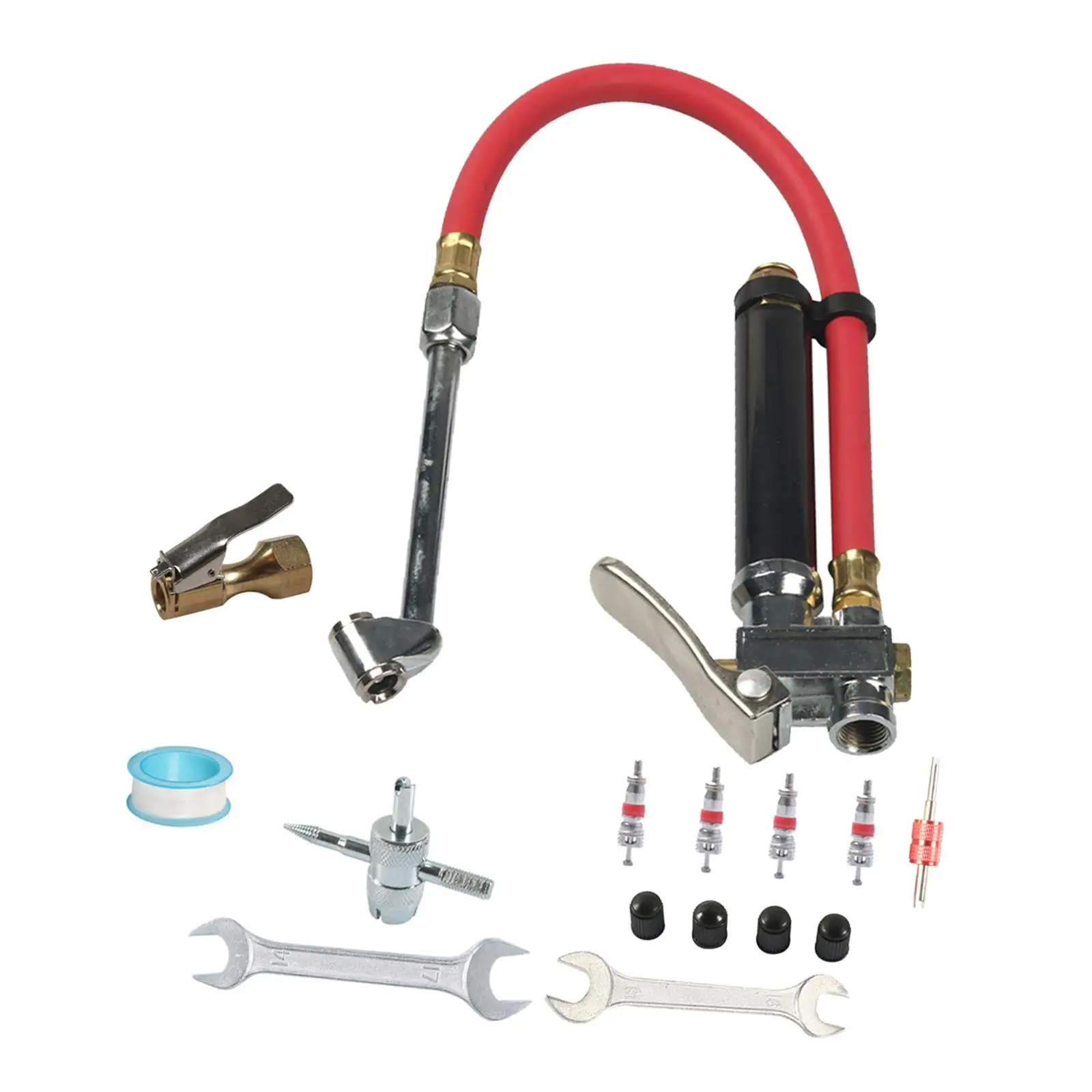 Tire Pressure Gauge with Pressure Gauge Wrench Tool Air Pump Compressor Tire Pressure Tester Tire Inflator for Automotive