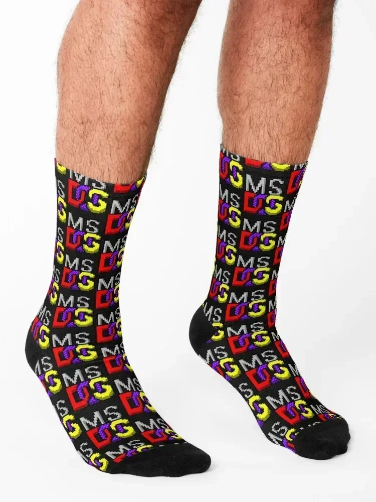 MS-DOS Icon Retro Pixel Computer Symbol Essential . Socks japanese fashion bright garter summer Socks Ladies Men's