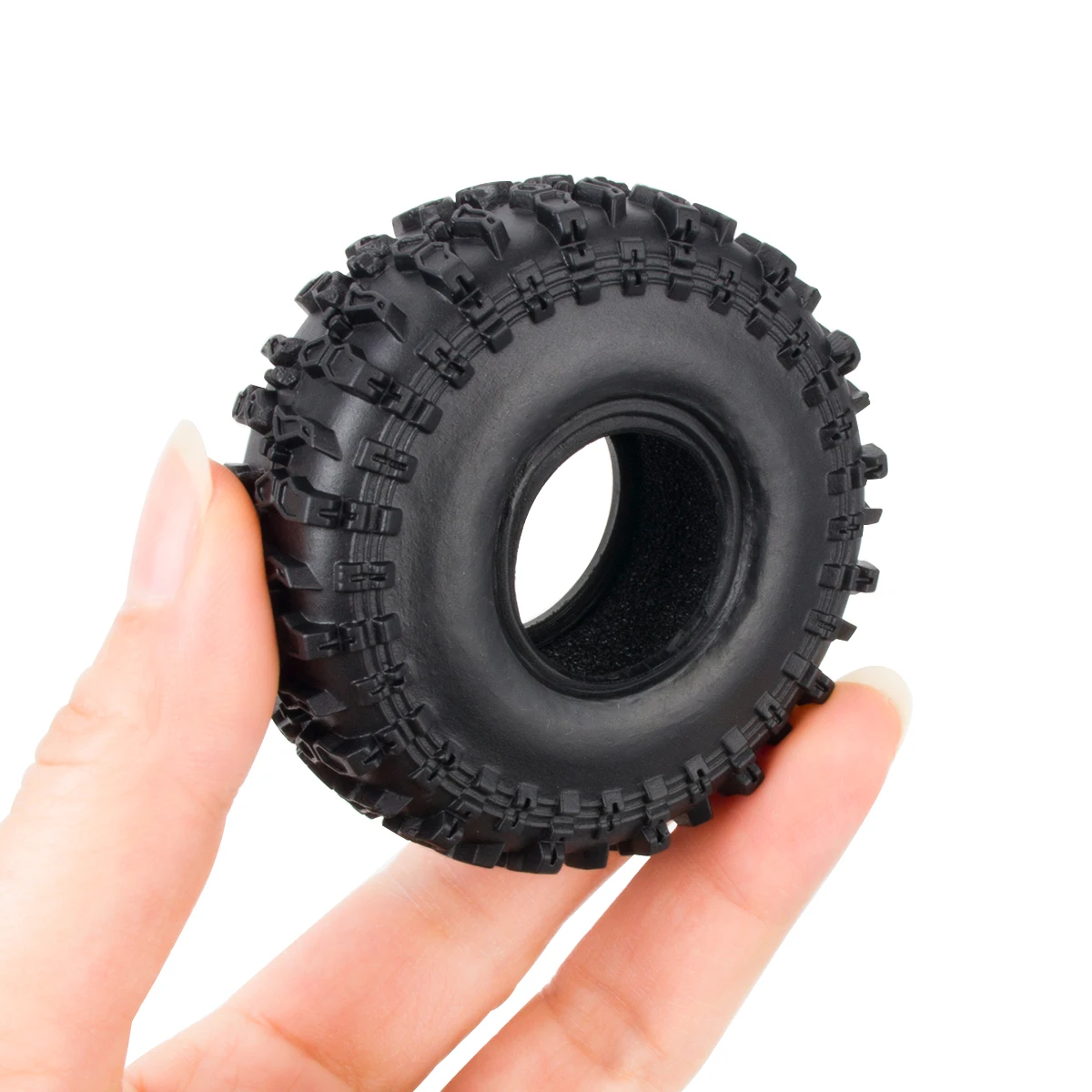 4 pçs 62mm 1.0 "pneu de roda de borracha macia para 1/18 1/24 rc rastreador carro axial scx24 TRX4-M atualizar peças acessórios