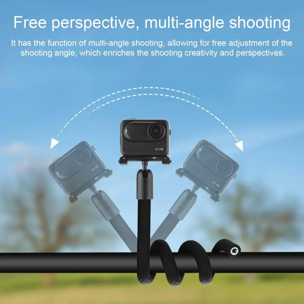 Pernas de polvo dobráveis com aderência segura, tripé flexível de montagem versátil para DJI Osmo Pocket 3/Action 4 para skate Vlogging